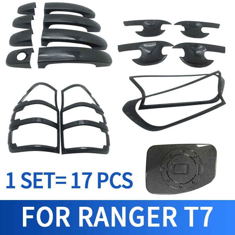 Для RANGER T7- углеродное волокно Передняя фара Крышка лампы Крышка на заднюю фару автомбиля дверная ручка чаша крышка газовое масло Топливный бак крышка - Название цвета: FOR RANGER T7