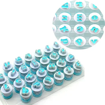 

10/26 Upper Lowercase Alphabet Digits Cookie Cutter Plastic Letters Fondant Cutter Baking Cupcake Mold Cake Decoration
