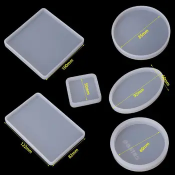

22Pcs Coaster Silicone Resin Mold Round Square Rectangle Heart Oval Molds Kit