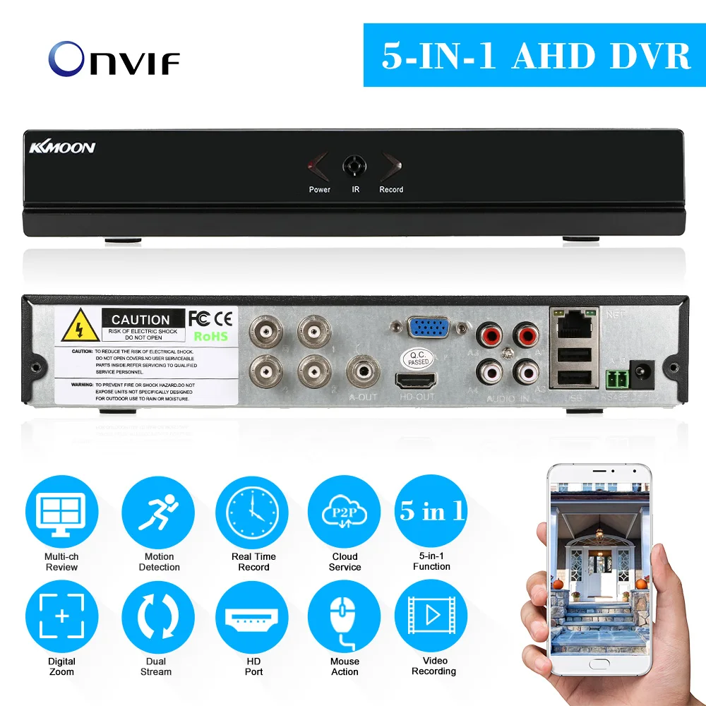 

KKMOON Mini HD CCTV NVR 4CH Video Recorder H.264 Cloud Network CCTV DVR Recorder 720P 1080P IP Camera Surveillance System
