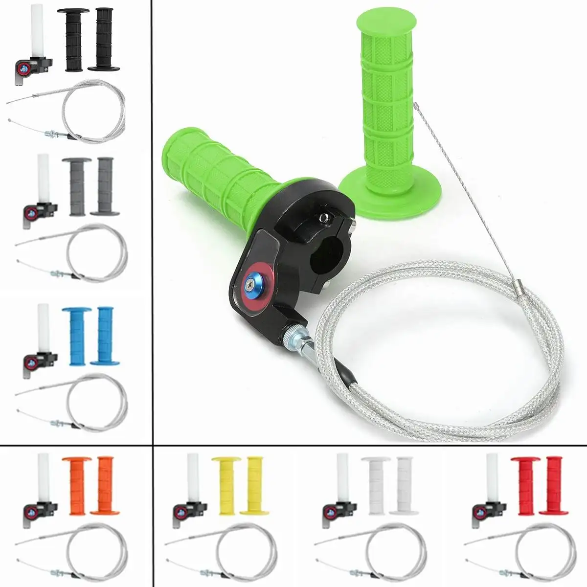 Новая пара 22 мм 7/8 дюймовые мотоциклетные корпус дроссельной заслонки грипса на руль изогнутый шнур для ATV для Dirt Pit Bike Quad CG125 150cc 200cc 250cc