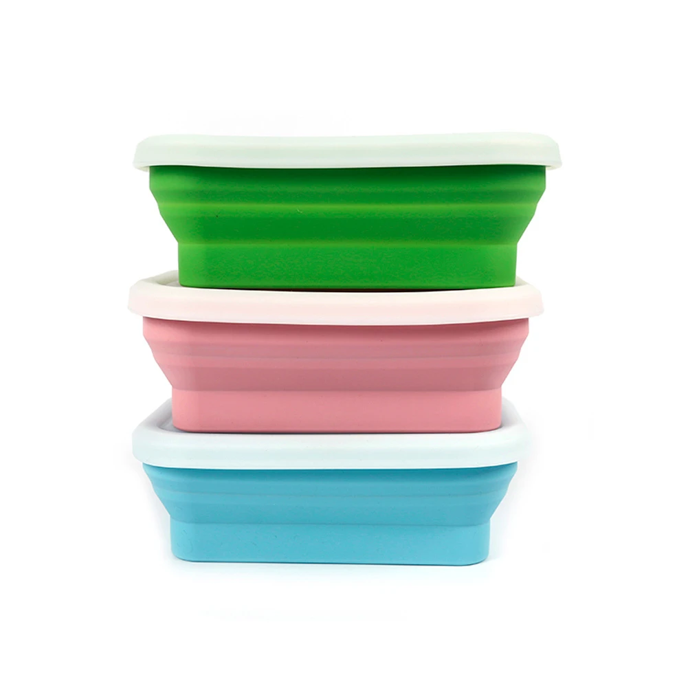

750ml Silicone Folding Lunch Box Food Storage Container Portable Lunch Box For Food Container Bowl For Children Adult