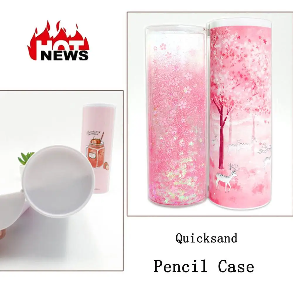 

Pencilcase with Whiteboard Erasable Pen & Cleaning Cloth Novel Style Creative Three-open Cylindrical Pen Pencil Storage Box