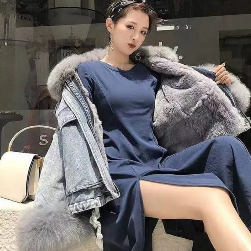 ALABIFU, зимнее женское пальто,, корейская мода, повседневная куртка, женская короткая куртка с меховым воротником, теплое пальто, chaqueta mujer
