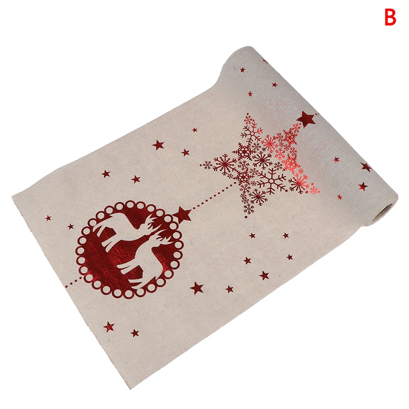 B Christmas Table Runners Tablecloth Xmas Elk New Year Party Dinner Table Decoration for Home Table Cover Party Supplies - Цвет: B