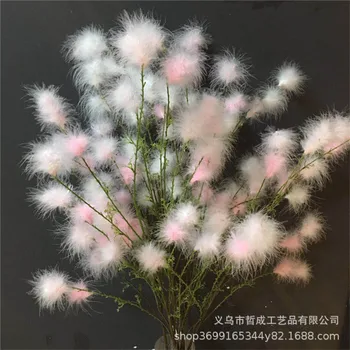 

Moon White Artificial Furry Ball Home Bedroom Corridor Hotel Restaurant Decorations Feather Wedding Hanging Dandelion