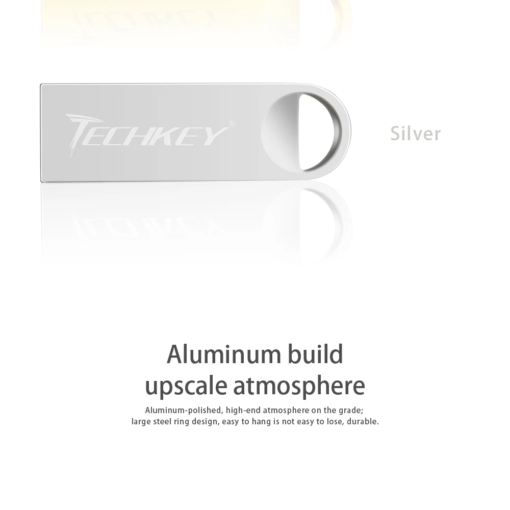 usb TECHKEY флэш-накопитель 64 ГБ 32 ГБ 16 ГБ флеш-накопитель флешка 8 Гб 4 Гб Водонепроницаемый Серебряный u диск memoria флеш-накопитель memoria Cel stick подарок