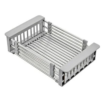 

Retractable Sink Water Filter Rack Drain Basket Stainless Steel Kitchen Sink Dish Drainer Counter E2S