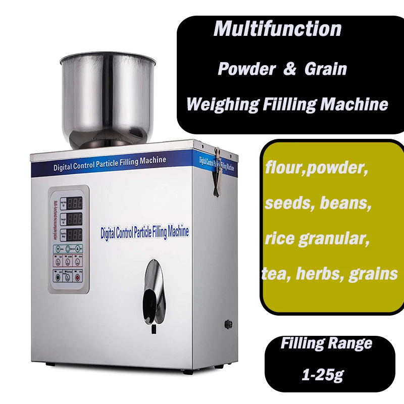 1-25g Automatic scale herb filling and weighing machine tea leaf powder grain,medicine,seed,salt rice packing machine powder