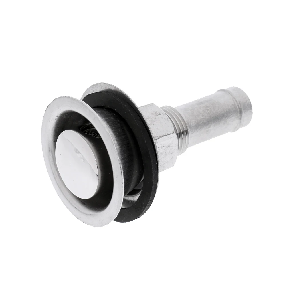 316 Stainless Steel Straight Thru Hull Scupper Valve Fuel Gas Tank Vent  - Fits 3/4 inch 19mm I.D. Hose