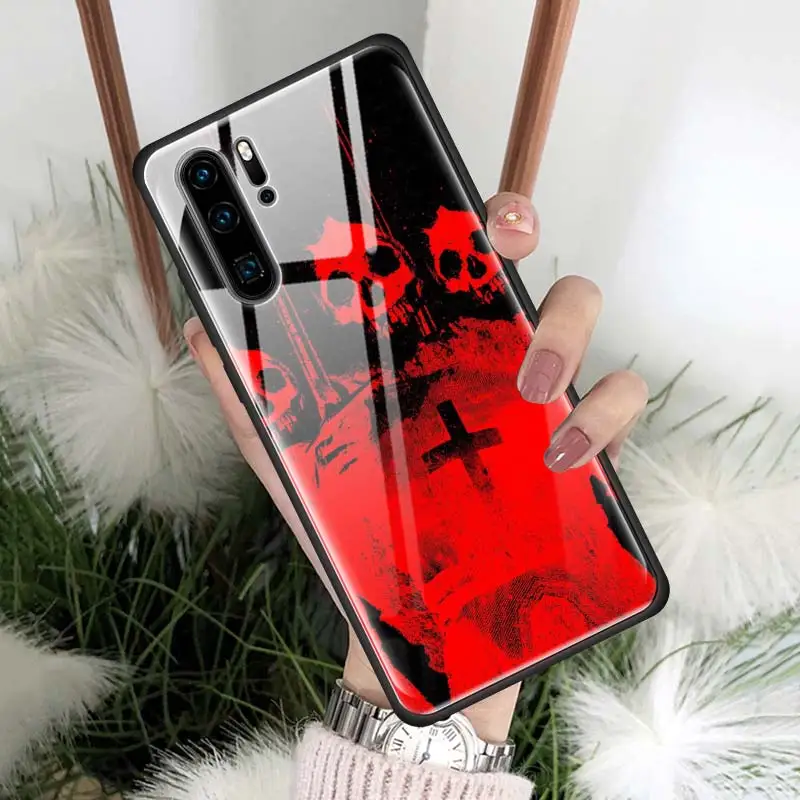 03 Сатанинский череп, чехол из закаленного стекла для huawei P30 PRO P20 P10 mate 10 20 30 Lite Pro Honor 8X9X20 Pro, чехол для телефона - Цвет: 03