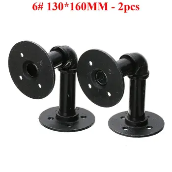 

2Pcs 13x16cm Retro Black Iron Industrial Pipe Shelf Bracket Mounting Storage Bracket Holders Racks Home Decor Partition Su