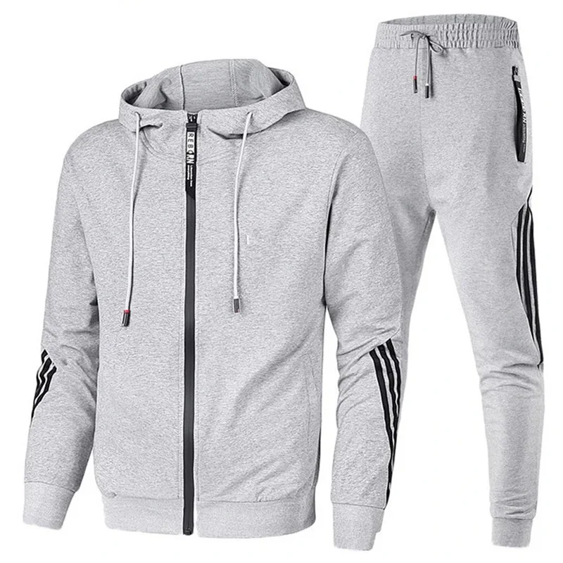 Men's Patchwork Sweatshirt set Hoodies Clothing Casual Loose Streetwear Male Fashion BMW Autumn Winter Outwear + Pants 2 Piece S mens tracksuit set