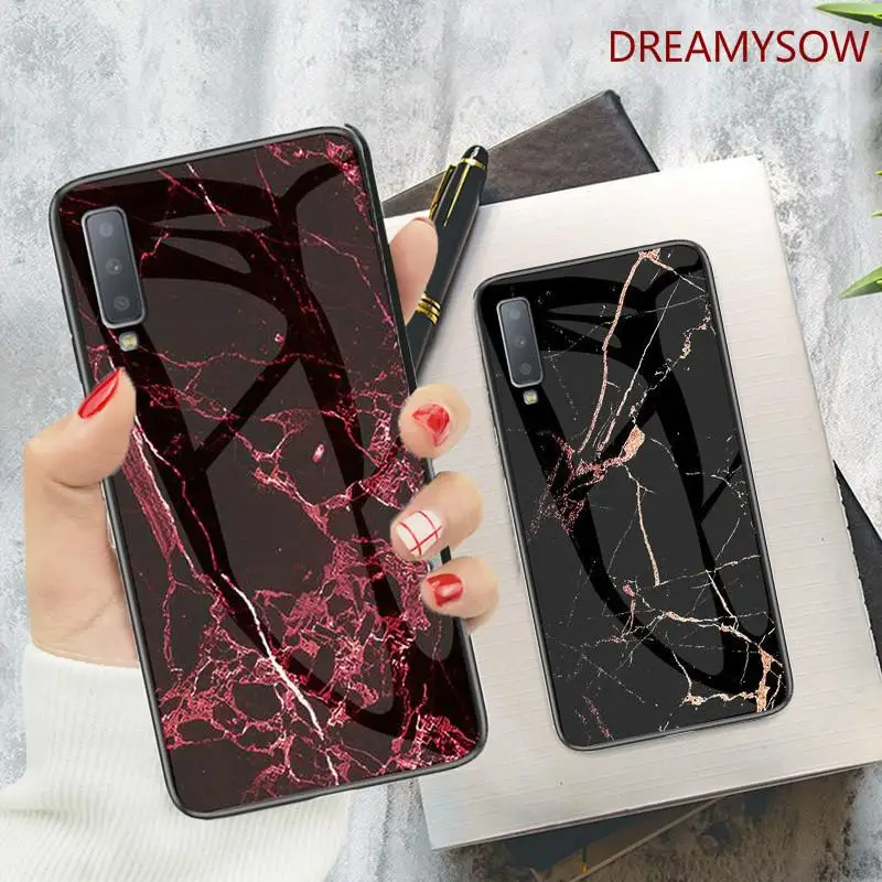 

Marble Case For Samsung Galaxy A10 A20 A30 A40 A50 A60 A70 A8 A90 A7 A9 A6 A8 J4 J6 2018 S10E S9 S8 S10 5G Plus Slim Glass Case