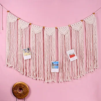 

Handmade Cotton Woven Macrame Wall Hanging Tapestries Wedding Wall Decoration Backdrop Wall Home Living Room Home Decor
