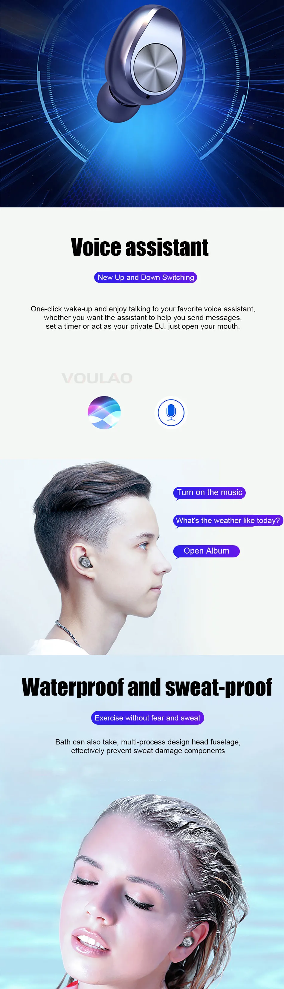 F9 TWS Bluetooth наушники 5,0 Bluetooth гарнитура с микрофоном громкой связи Наушники Беспроводные наушники-вкладыши с 2000 мАч зарядная коробка