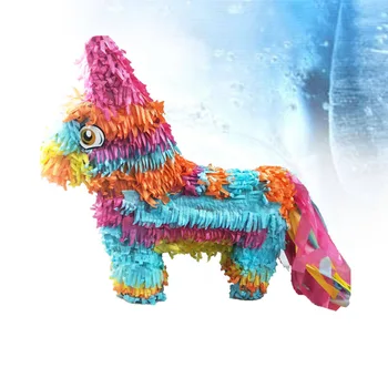 

1pc Pinata Donkey Shape Rainbow Children Game Props Decoration for Birthday Party