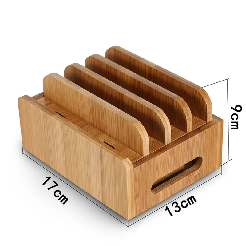 Bamboo Wood Home Charging Storage Box Bamboo Wood Watch Iphone Holder