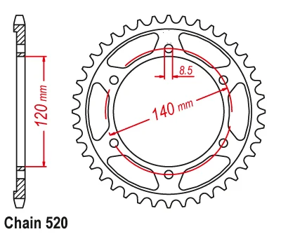 520 цепь 37 т 38 40 т 42 44 т 45 мотоцикла звездочки для Honda XL250 1984-1987 XR250L 1991-1996 XL250R BAJA 250 1991