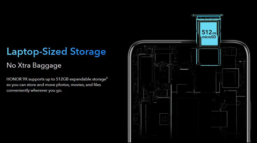 Мобильный телефон Honor 9X6 GB 128GB Kirin 810, четыре ядра, 6,59 дюймов, отпечаток пальца, 4000 мАч, 48MP камера, Anroid 9, 4G смартфон