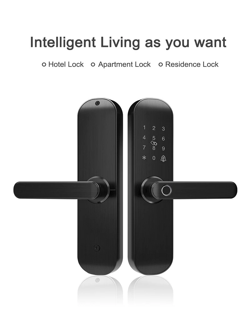 

Smart Glass Door Biometric fingerprint lock RFID Card Code Remote control Phone AppWifi Tuya Office Electric Lock Access control