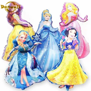

93*55cm Large Cartoon snow white snow bell princess Foil Balloons Baby Birthday Party Decoration Helium Balloons kid gift