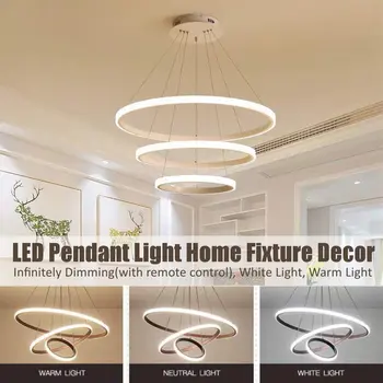 

85-265V Acrylic LED Pendant Light Hallway Bedroom Dimmable Pendant Lamp Fixture Indoor Lighting Living Room Home Decoration 76W