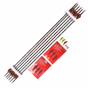 

31 Inch Pure Carbon Arrow Spine 350 Diameter 7.0 mm with Accessory for Compound/Recurve Bow Archery Hunting