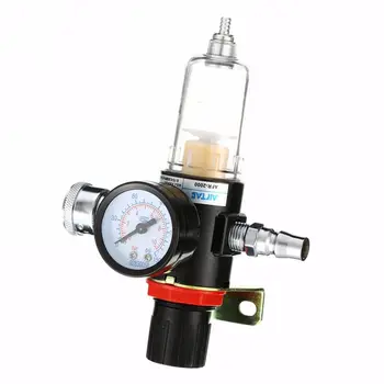 

Pro 1/4 Air Compressor Filter Water Separator Trap Tool Set&Regulator AFR-2000 N