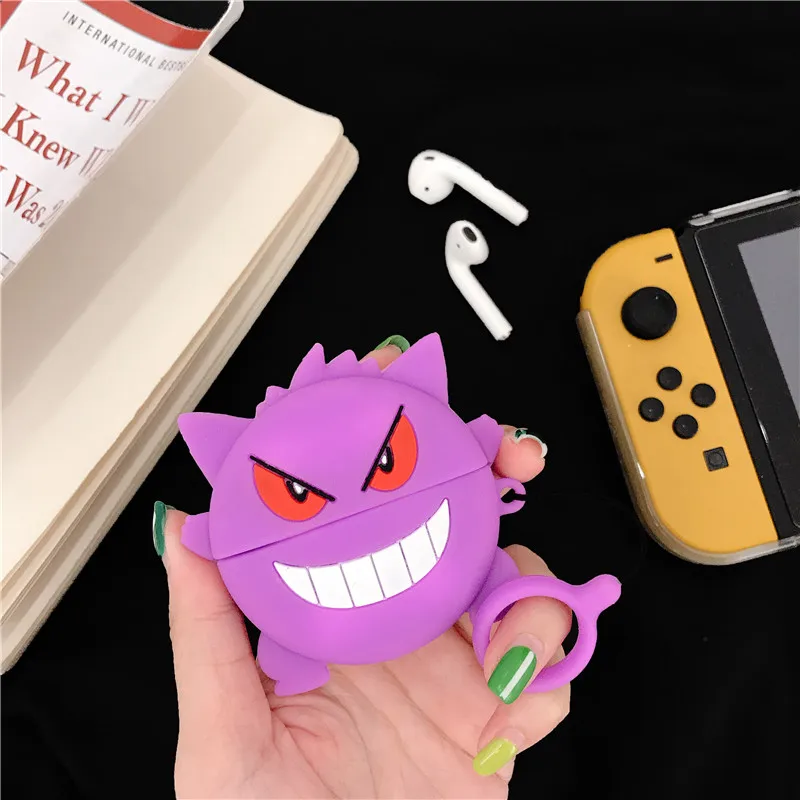 Для Apple Airpods 1 3D Милые Jigglypuff Gengar weckle корпусы гарнитурные для Airpods 2 прекрасный мультяшный наушник защитный чехол