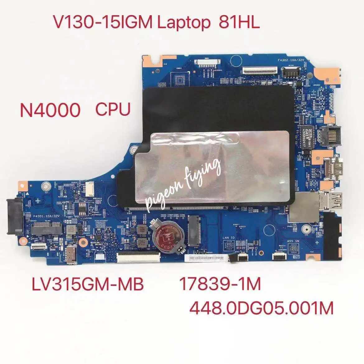 para Lenovo V13015igm Computador Portátil Placa-mãe 81hl Win N4000 Cpu Uma 17839-1m Fru: 5b20r33014 5b20r33017 100 Teste ok Lv315gm-mb