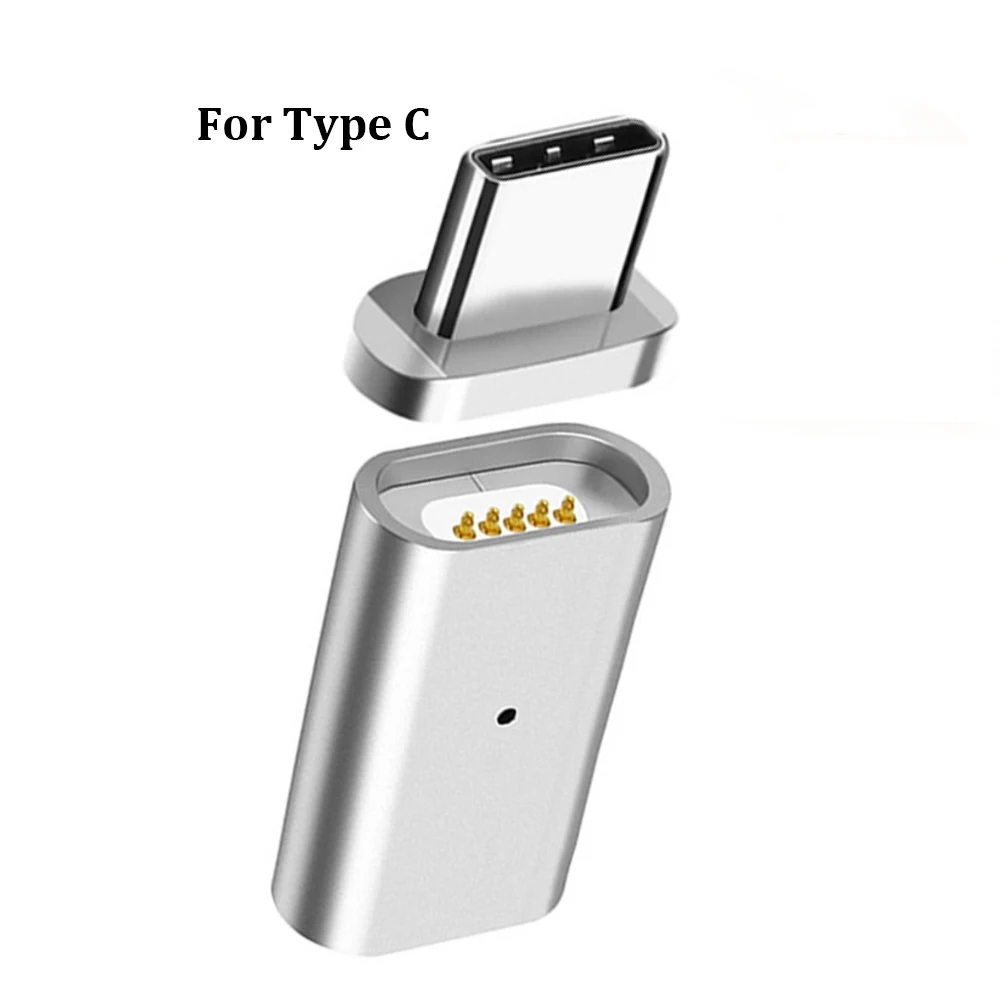 Для освещения до 3,5 мм Магнитный адаптер USB Micro Female to type C Micro Male Разъем конвертер данных Android телефон адаптер - Цвет: For Type C
