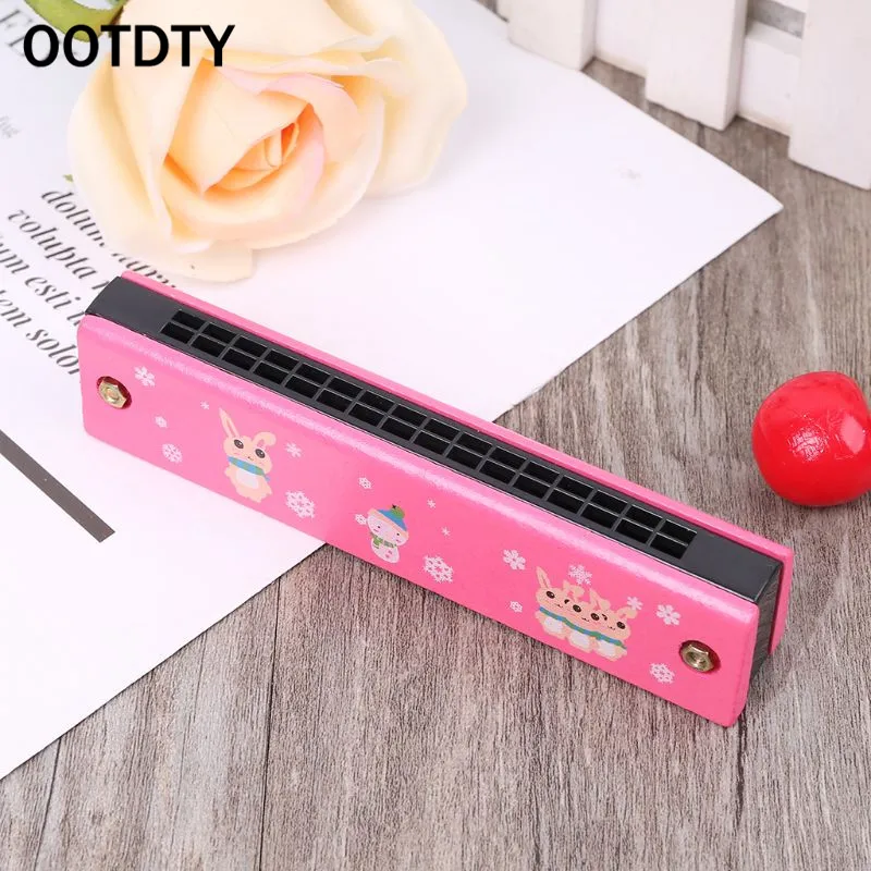 OOTDTY губная гармоника дерево 16 отверстий Дети Малыш музыкальная игрушка