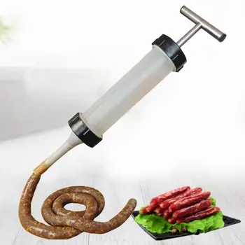 

Manual Sausage Maker Meat Stuffer Syringe Filler Hand Operated Machine 3pcs Tube