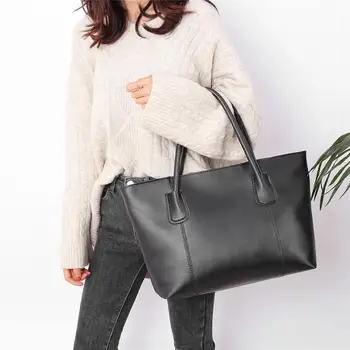 

New Fashion Handbag Wear-resistant 5pcs/set Casual Women PU Leather Totes Large Shoulder Handbag Pure Color Clutch