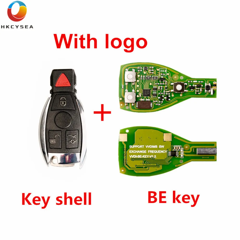 

XHORSE VVDI BE Key Pro For Benz V1.5 PCB Remote Key Chip Improved Version Smart Key Shell With Logo Can exchange MB BGA token