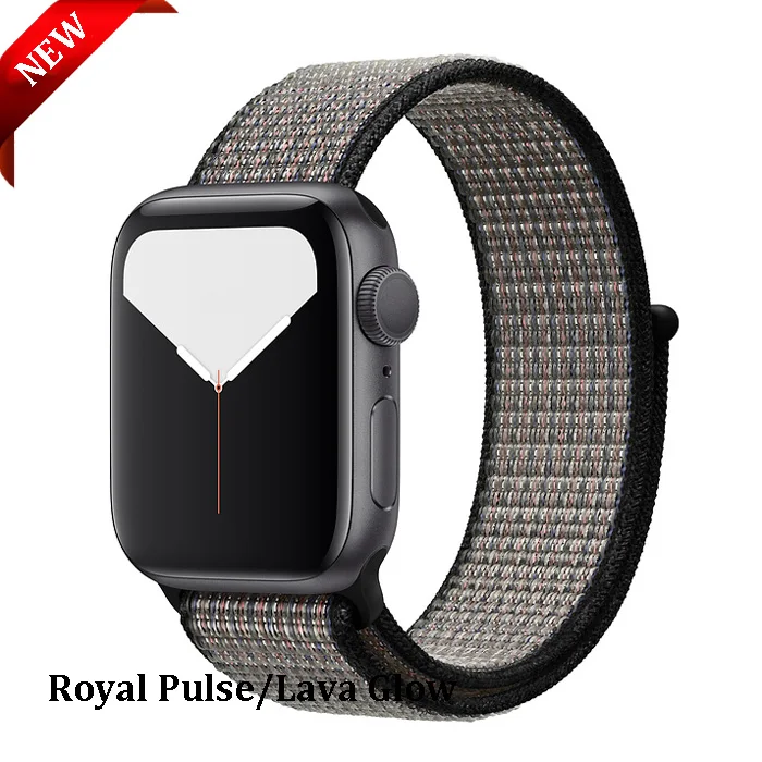 EIMO ремешок для Apple Watch ремешок 44 мм 40 мм Apple Watch 4 5 3 2 1 iwatch ремешок 42 мм 38 мм Спортивная петля нейлоновая петля браслет ремешок для часов - Цвет ремешка: Royal PulseGlow