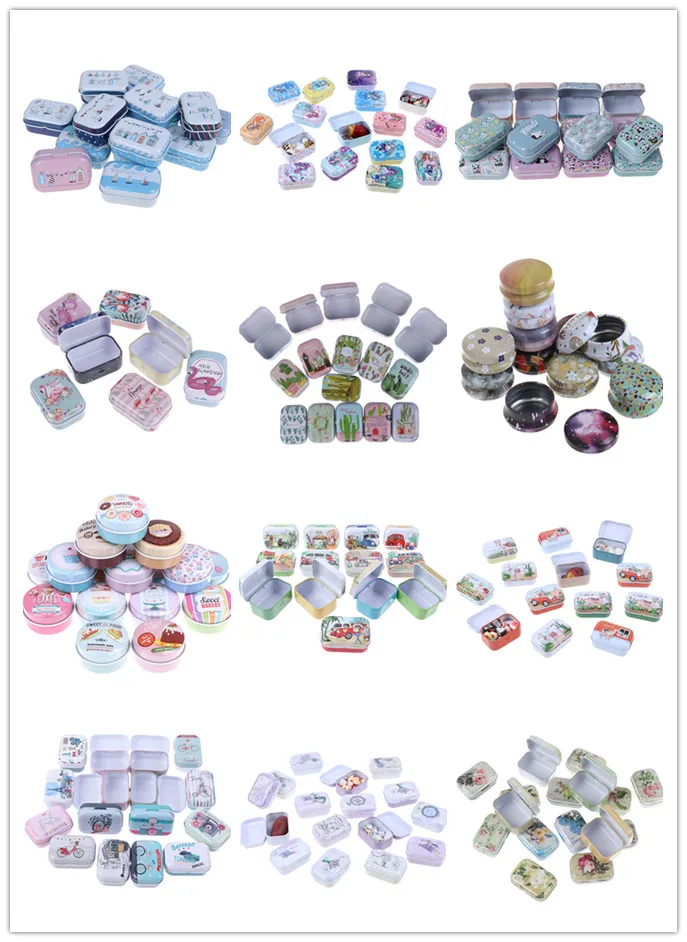 New Portable Pill Box Metal Packing Tin Jar Boxes Small Medicine Case Coin Headphones Moisture-proof Travel Pill Box 12 Styles