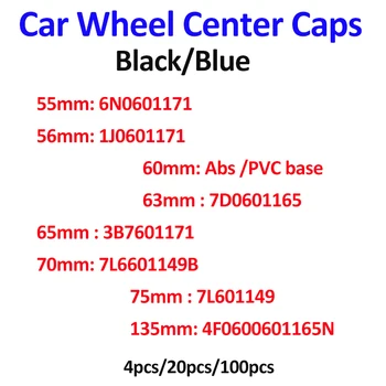

For Passat B6 B7 CC MK5 MK6 Tiguan Auto 75mm 70mm 65mm 63mm 60mm 56mm 55mm Car Rims Emblem Covers Car Wheel Center Hub Caps