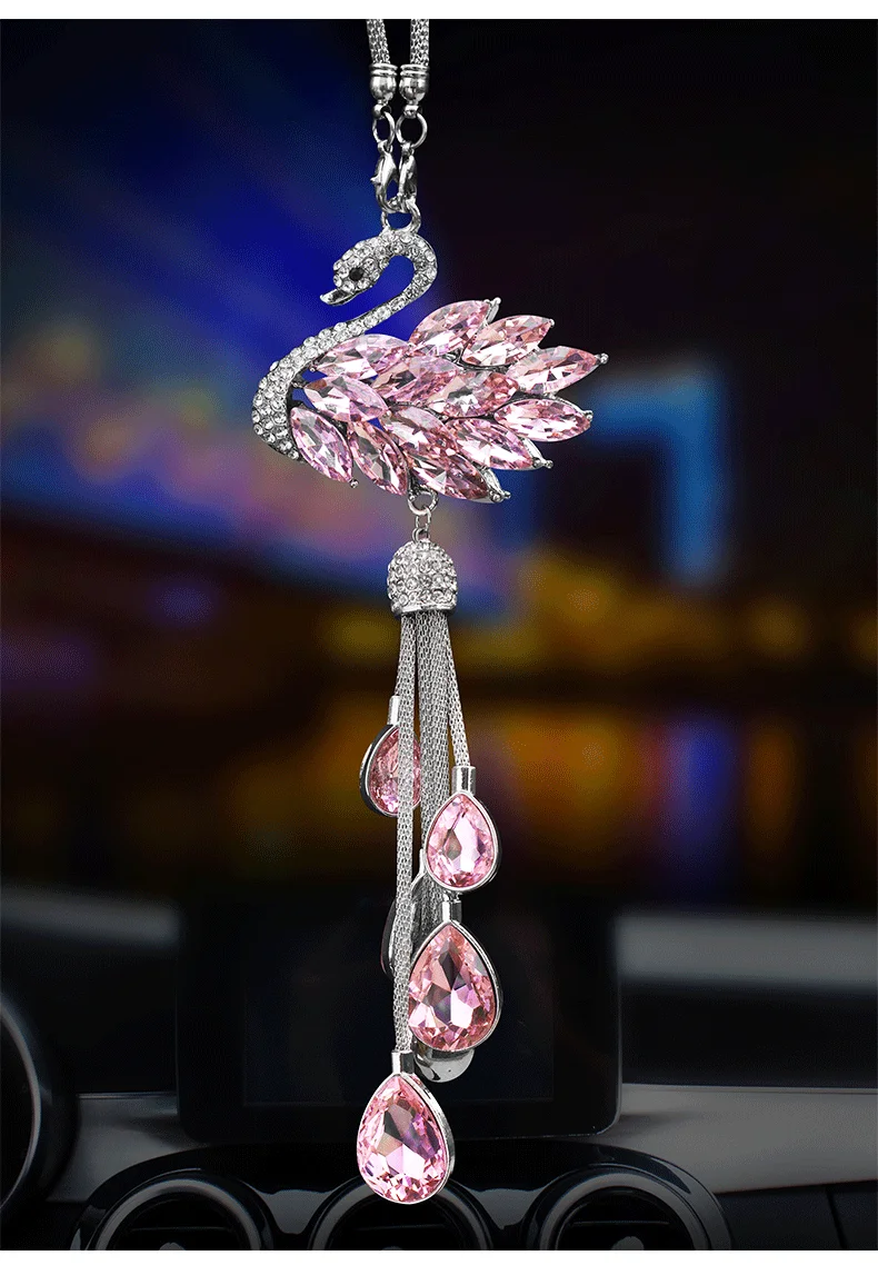 Adorno Colgante Diamantes De Imitación Para Espejo De Auto