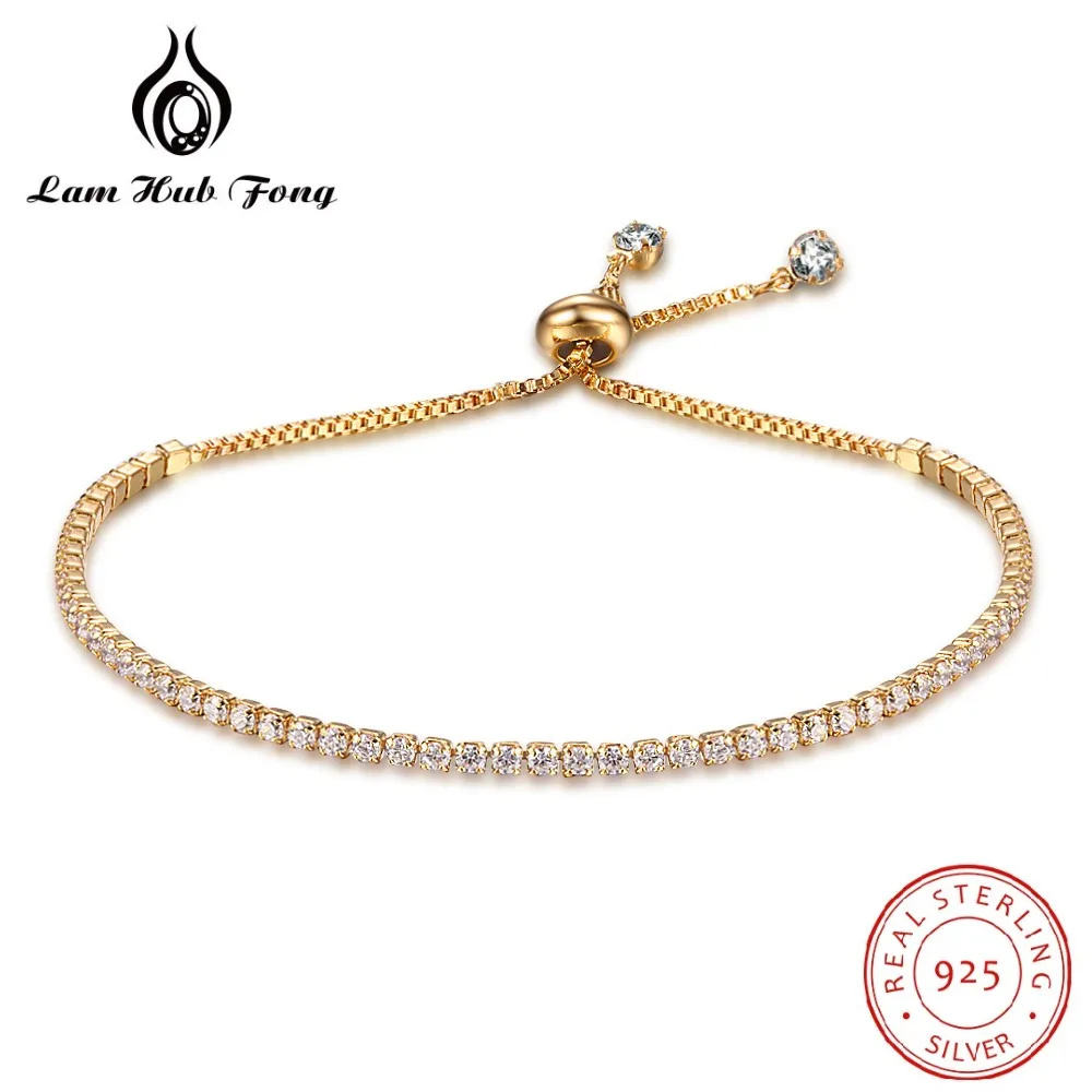 Chain Bracelet Bangle Fine-Jewelry Tennis Adjustable Gold Women Gift Zircon Lam-Hub-Fong