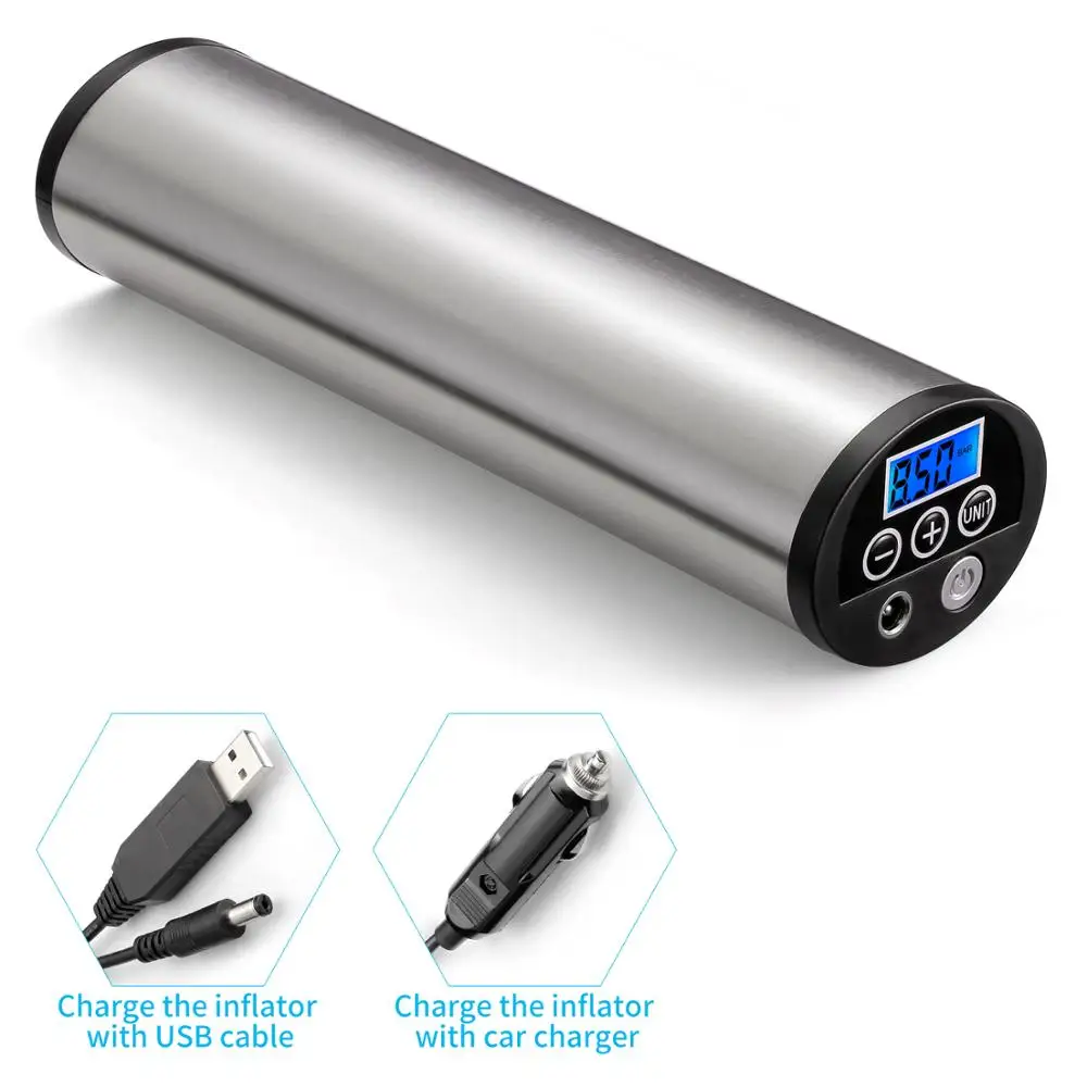 150PSI Mini Inflator Portable Electric Inflatable Pump with Tyre Pressure Gauge Air Compressor for Car Bicycle Ball Motor Pumps photo