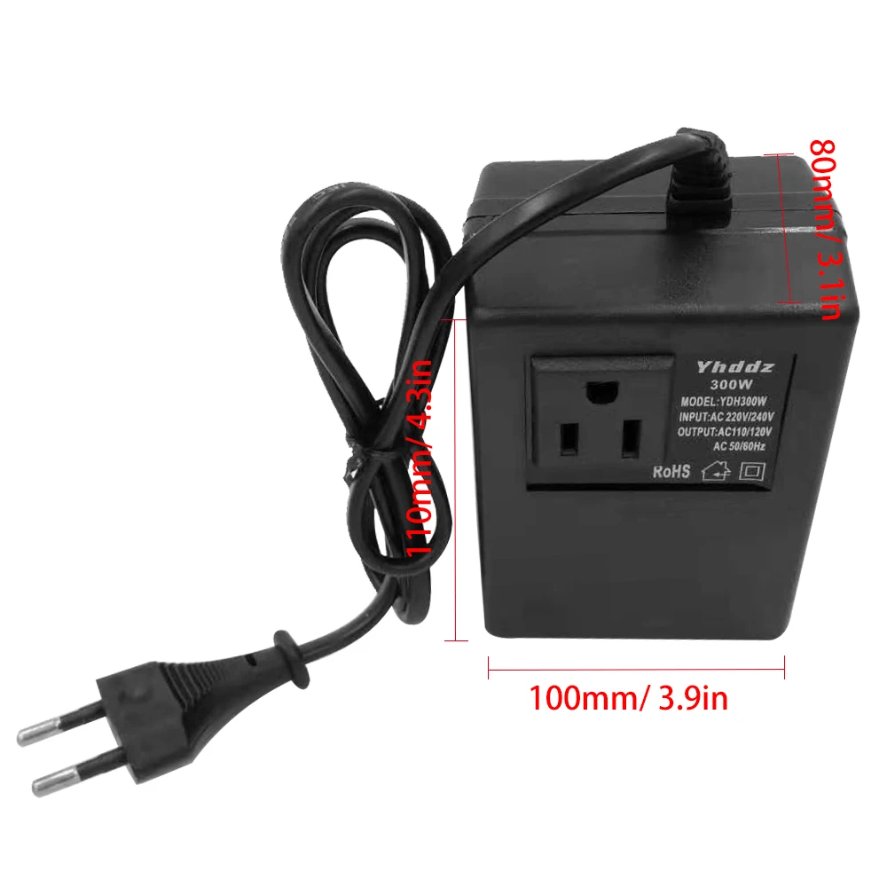 

Hot Intelligent AC 220V To 110V Step Down Transformer Travel Power Adapter Efficient Household 300W Voltage Converter