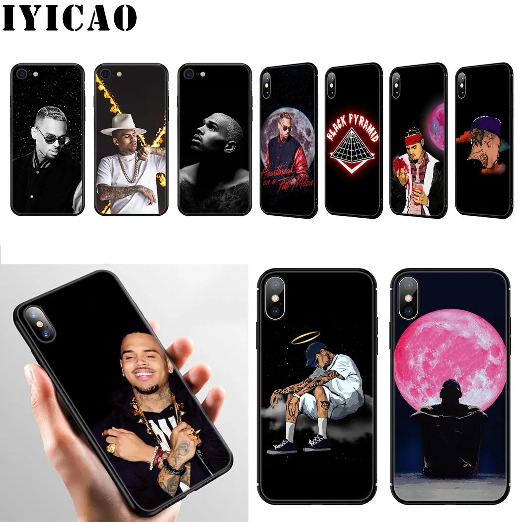 

IYICAO Singer Chris Brown Soft Silicone Case for iPhone 11 Pro Max XR X XS Max 6 6S 7 8 Plus 5 5S SE Phone Case