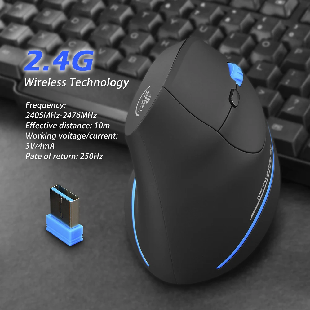 ZELOTES-F-35A-Vertical-Gaming-Mouse-Adjustable-2400-DPI-Optical-2-4G ...
