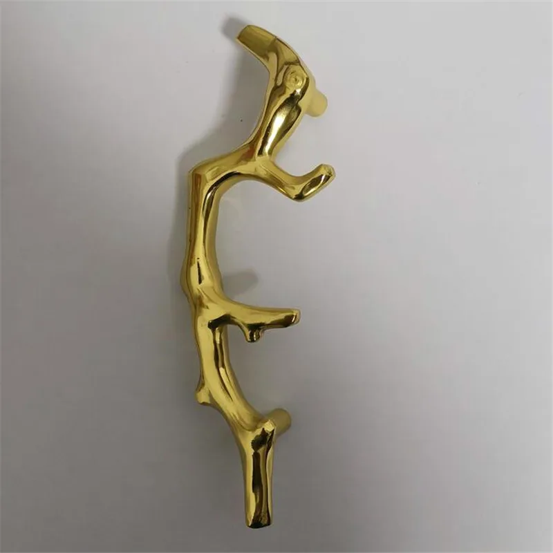 Maçanetas em Forma de Galho de Árvore Peça Extensão de Latão Sólido Armário Porta Armários Livros Design Moderno Móveis Diy