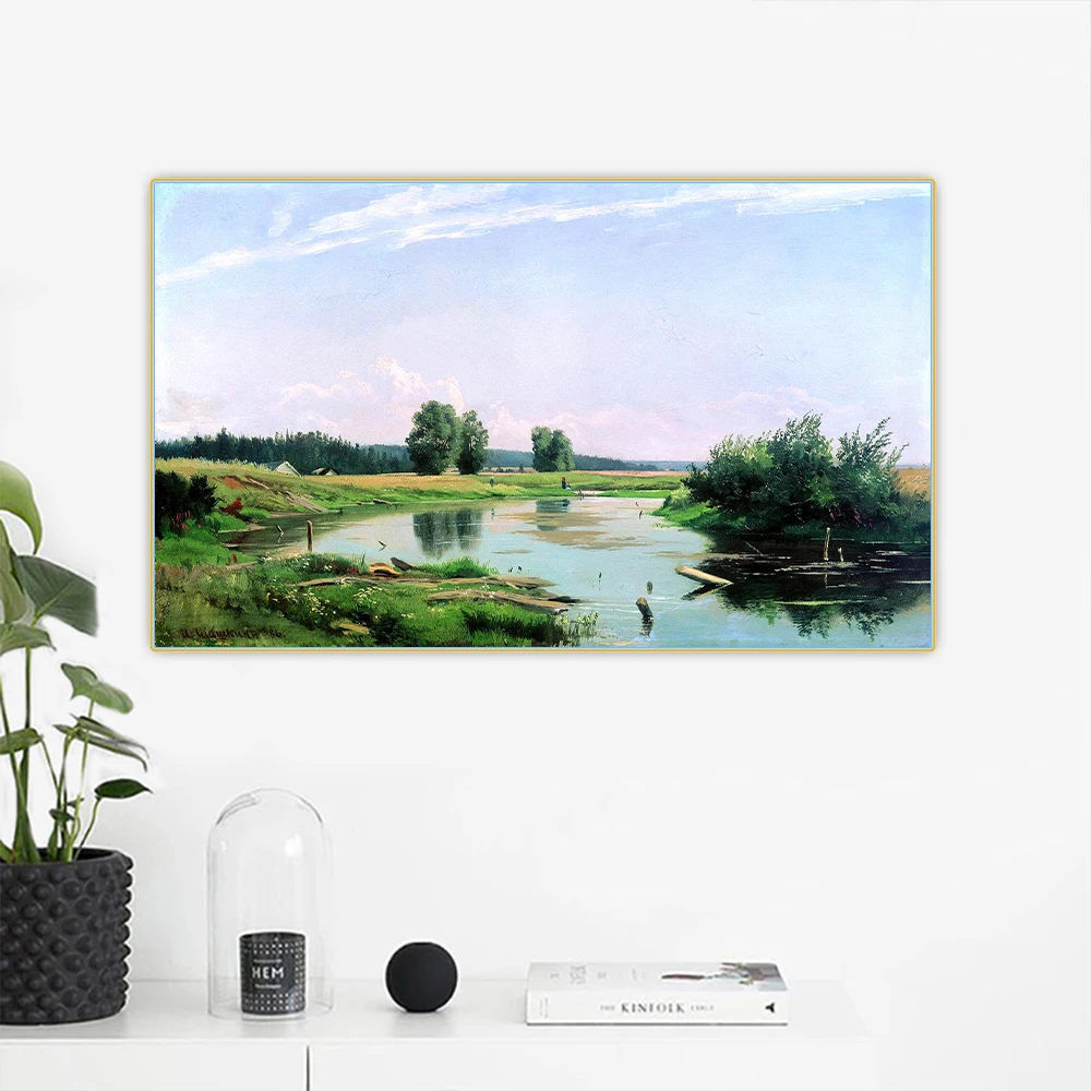 Citon Ivan Shishkin Landscape пейзаж с озером Canvas холст искусство Масляная живопись