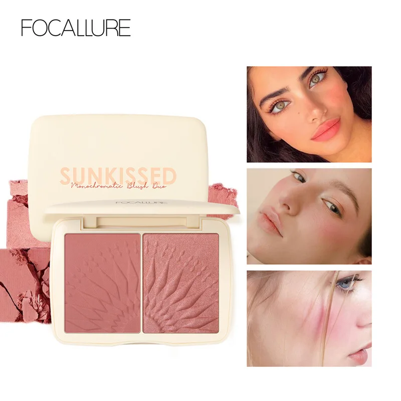 

FOCALLURE Face Makeup Bronzer Palette Smooth Pigmented Without Talc Natural Matte Blush Powder