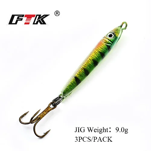 FTK 3PCS/Lot 5g 9g Ice Fishing Lure Sharp Hooks Ice Fishing Hook Winter Jig Wobbler Lure Jerk Bait Hooks - Цвет: 007