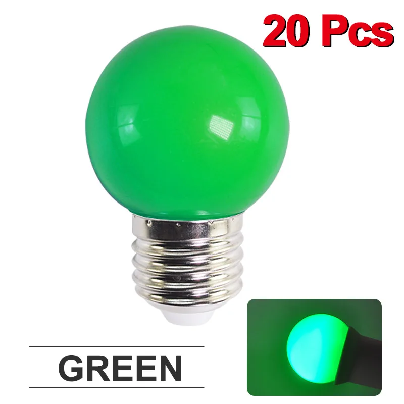 Светодиодная лампа E27 Светодиодная лампа Bomlillas AC 220V 3W красочные Глобус лампада Led 2835 SMD led светильник вспышки светильник 3 Вт G45 светодиодный Домашний Светильник ing 20 штук - Испускаемый цвет: Green
